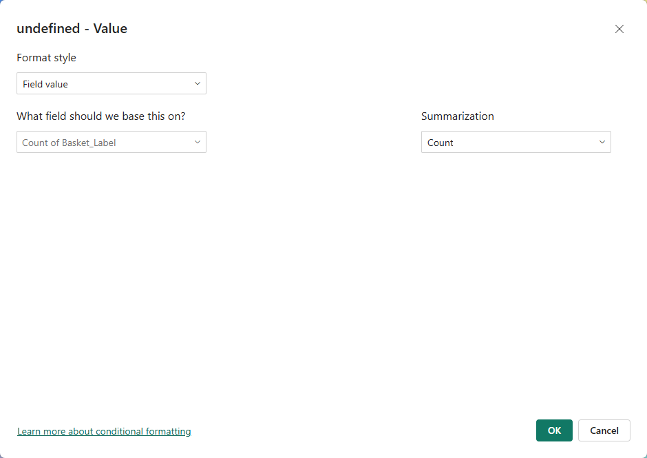 Conditional font size dialog